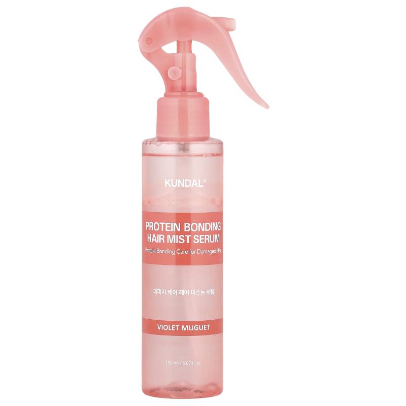 Kundal, مصل رذاذ الشعر بالبروتين، للشعر التالف، موغيت بنفسجي، 5.07 أونصة سائلة (150 مل)