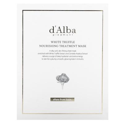 d'Alba, قناع الجمال العلاجي المغذي بالكمأة البيضاء، 5 أقنعة ورقية، 0.84 أونصة سائلة (25 مل) لكل واحدة