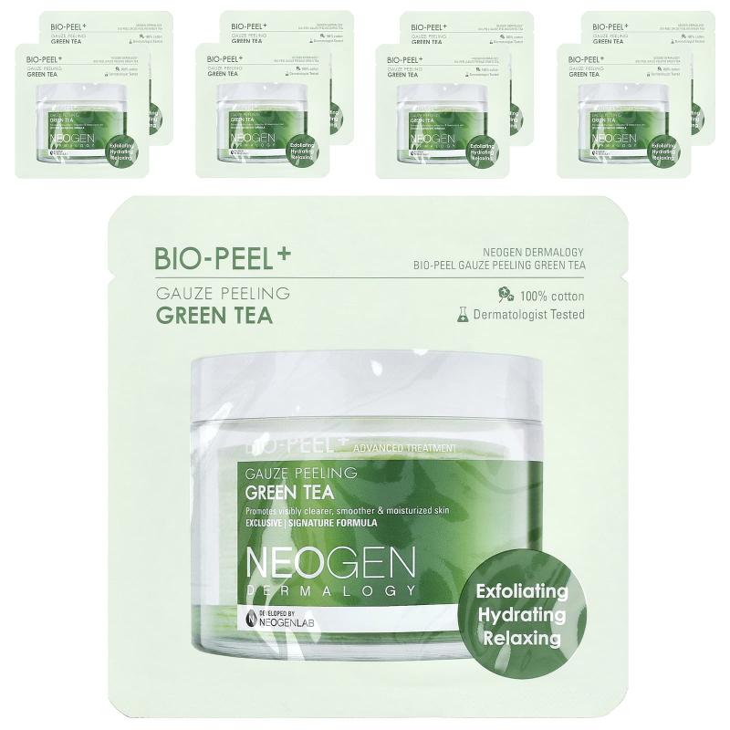 Neogen, Bio-Peel+ شاش تقشير الشاي الأخضر، 8 وسادات، 0.32 أونصة سائلة (9.5 مل) لكل واحدة
