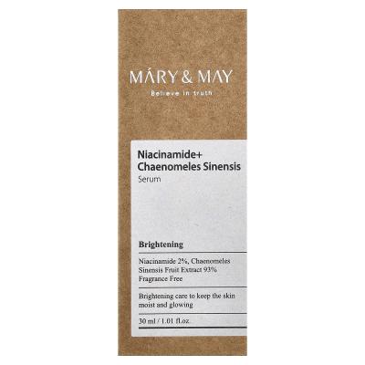 Mary & May, مصل Niacinamide + Chaenomeles Sinensis، 1.01 أونصة سائلة (30 مل)