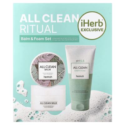 Heimish، KoreaCave® Exclusive، مجموعة All Clean Ritual، بلسم ورغوة، مجموعة مكونة من قطعتين