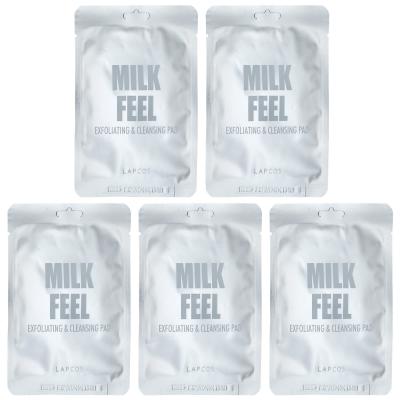 Lapcos, ملمس الحليب، ضمادات للتقشير والتنظيف، 5 وسادات، 0.24 أونصة (7 جم) لكل واحدة
