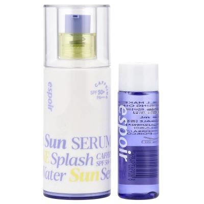 Espoir، Water Splash Sun Serum، عامل حماية من الشمس SPF 50+ PA+++ وزيت تنظيف جميع أنواع المكياج، مجموعة مكونة من قطعتين