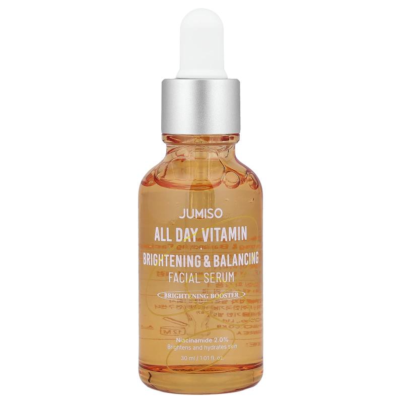Jumiso, فيتامين طوال اليوم، مصل تفتيح وتوازن الوجه، 1.01 أونصة سائلة (30 مل)