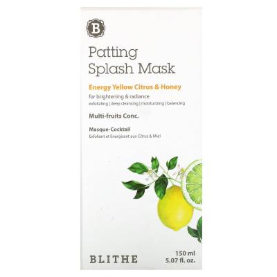 Blithe, Patting Splash Mask، الحمضيات الصفراء والعسل، 5.07 أونصة سائلة (150 مل)