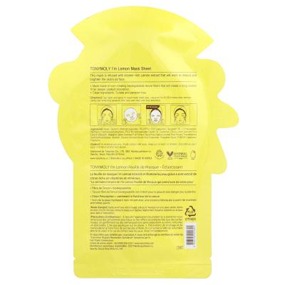 TonyMoly, I'm Lemon، ورقة قناع الجمال لتفتيح البشرة، ورقة واحدة، 0.74 أونصة (21 جم)