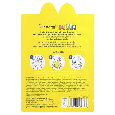 The Creme Shop, Miffy، قناع ورقي للتجميل بخلاصة الرسوم المتحركة المرطبة، Dewy Dreams، ورقة واحدة