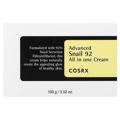 CosRx, Advanced Snail 92، كريم الكل في واحد، 3.52 أونصة (100 جم)