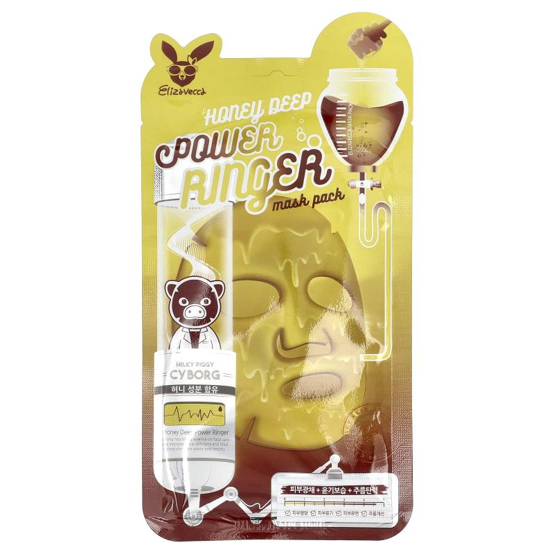 Elizavecca, حزمة قناع الجمال Honey Deep Power Ringer، ورقة واحدة، 0.78 أونصة سائلة (23 مل)