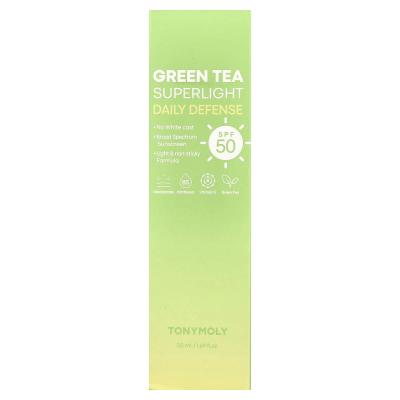 TonyMoly, Green Tea Superlight Daily Defense، عامل حماية من الشمس SPF 50، 1.69 أونصة سائلة (50 مل)